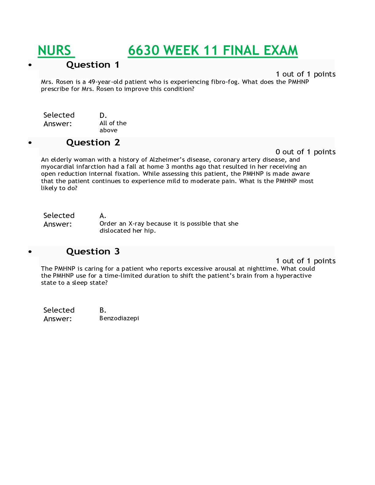 Preview image for WALDEN UNIVERSITY NURS 6630 WEEK 11 FINAL EXAM COMPLETE GUIDE |100%VERIFIED AND RATED A...